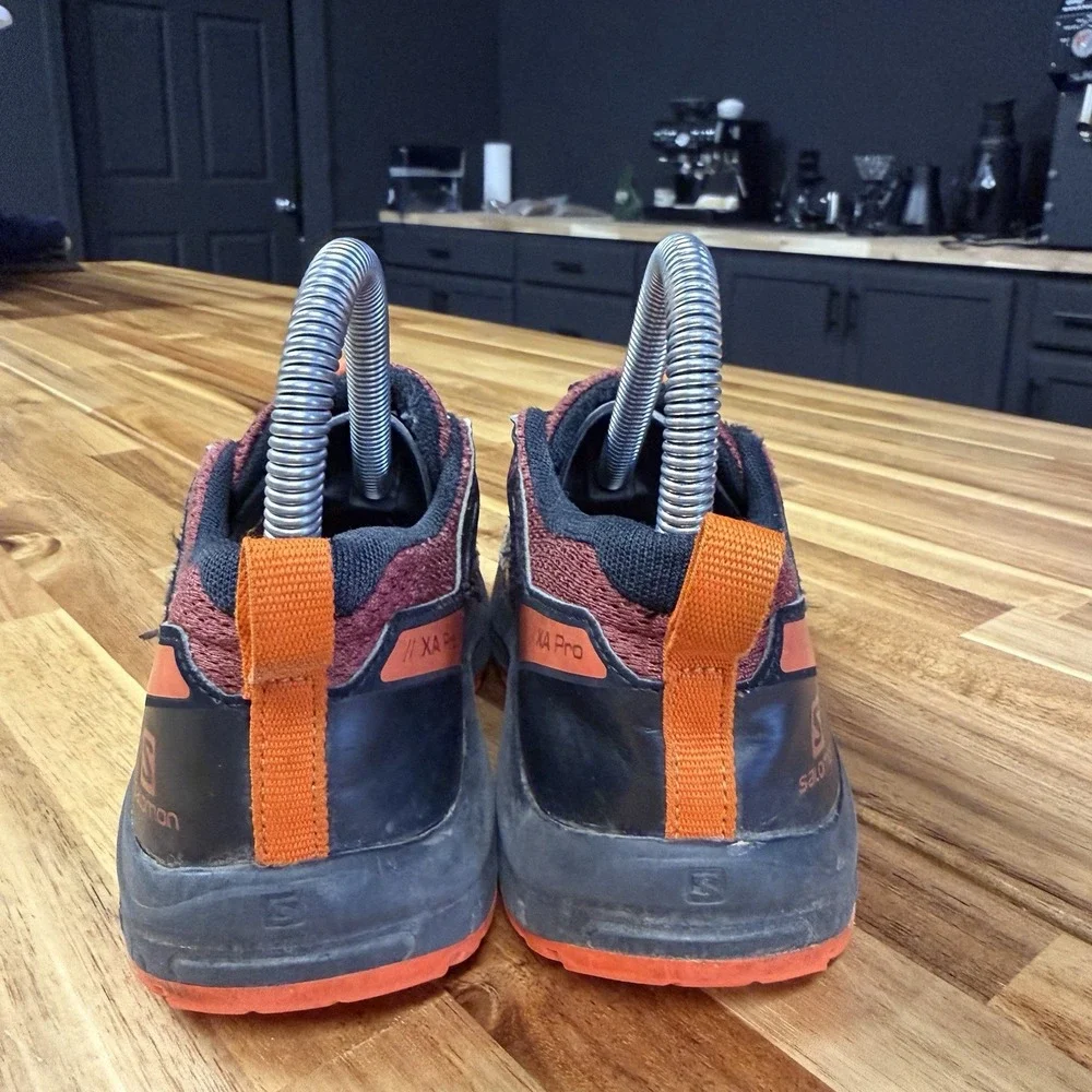 Salomon XA Pro V8 Kids US Sz 2 Waterproof Running Shoes Orange Black NO INSOLES